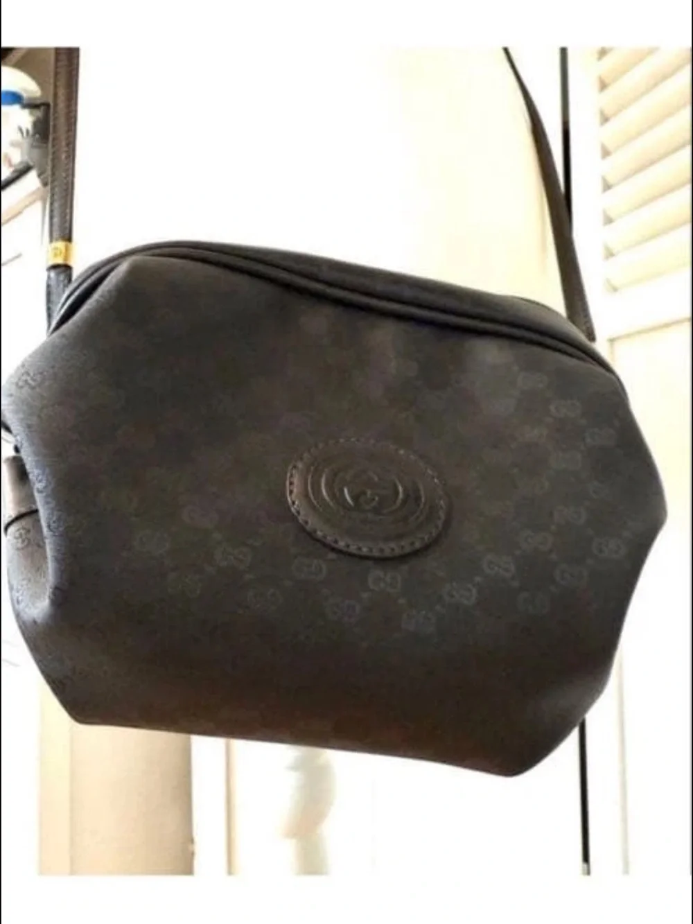 Gucci Black Embossed GG Leather Crossbody Bag